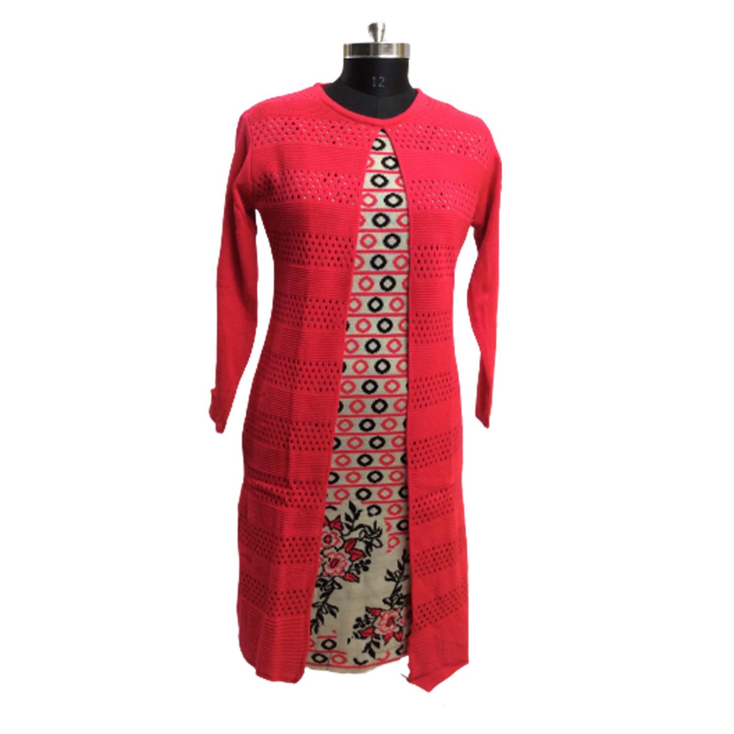 Zigzag design Woollen Kurti – www.soosi.co.in